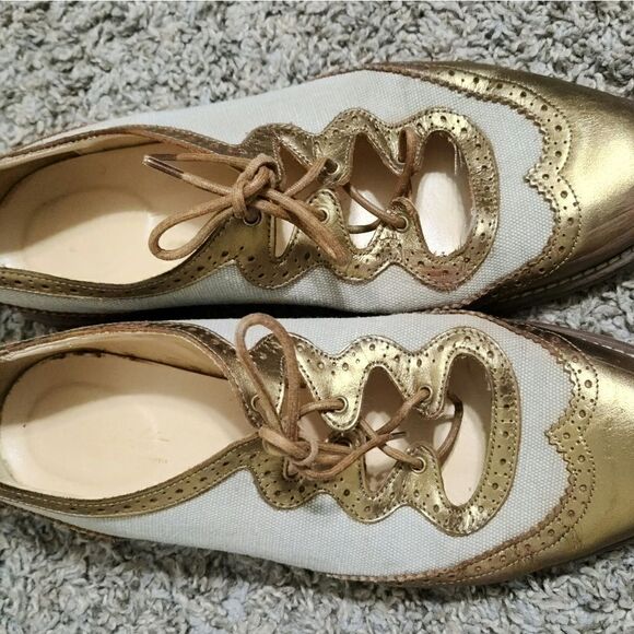 Anthropologie miss Albright Curricula cutout oxford’s bronze shoes size 9 - Picture 5 of 10